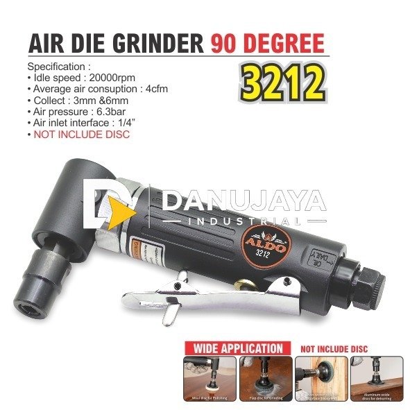 AIR DIE GRINDER 90 DEGREE 3212 / AIR ANGLE DIE GRINDER / GURINDA MINI ANGIN / GERINDA PNEUMATIC ANGIN MERK ALDO