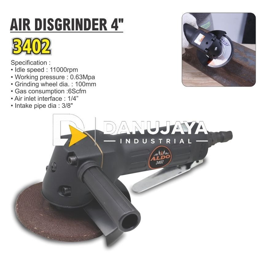 AIR DISGRINDER 4" 3402 / DISGRINDA ANGIN / DISGRINDER PAKAI ANGIN / GERINDA ANGIN MERK ALDO