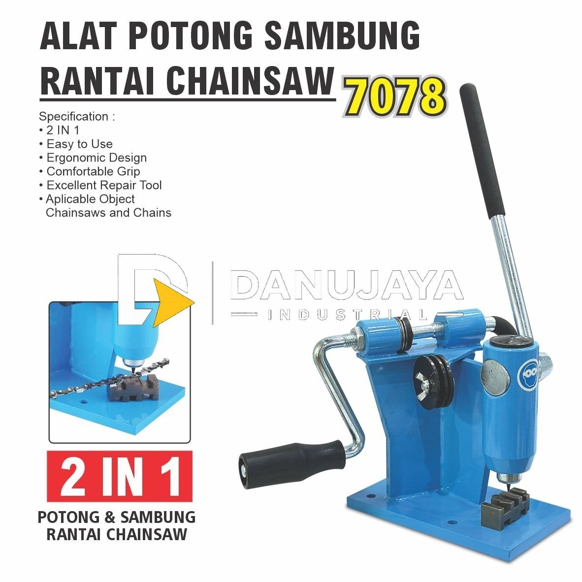 ALAT POTONG & SAMBUNG RANTAI CHAINSAW 7078 / COMBINATIVE CHAIN BREAKER & SPINNER MERK ALDO
