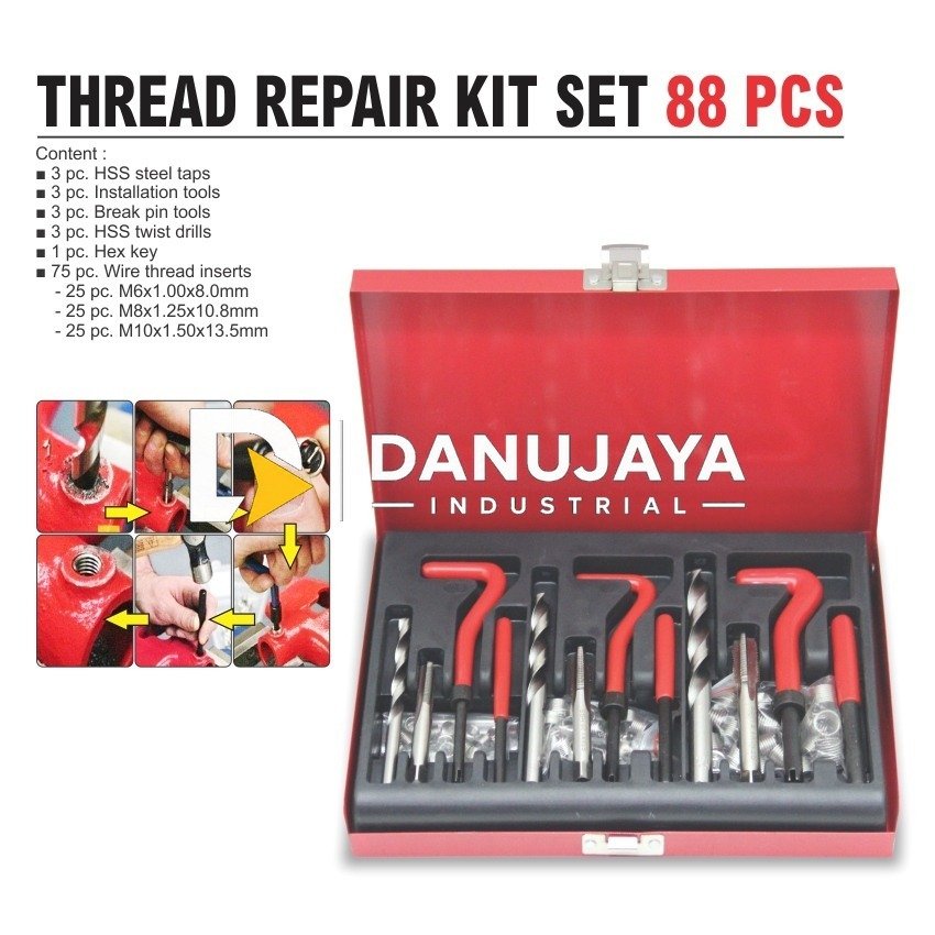 ALAT RECOIL SET BAJA / THREAD REPAIR KIT SET 88 PCS MERK ALDO