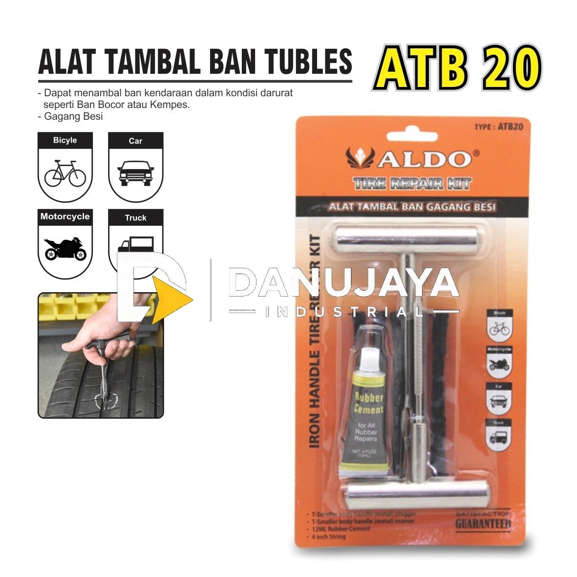ALAT TAMBAL BAN TUBLES GAGANG BESI ALDO
