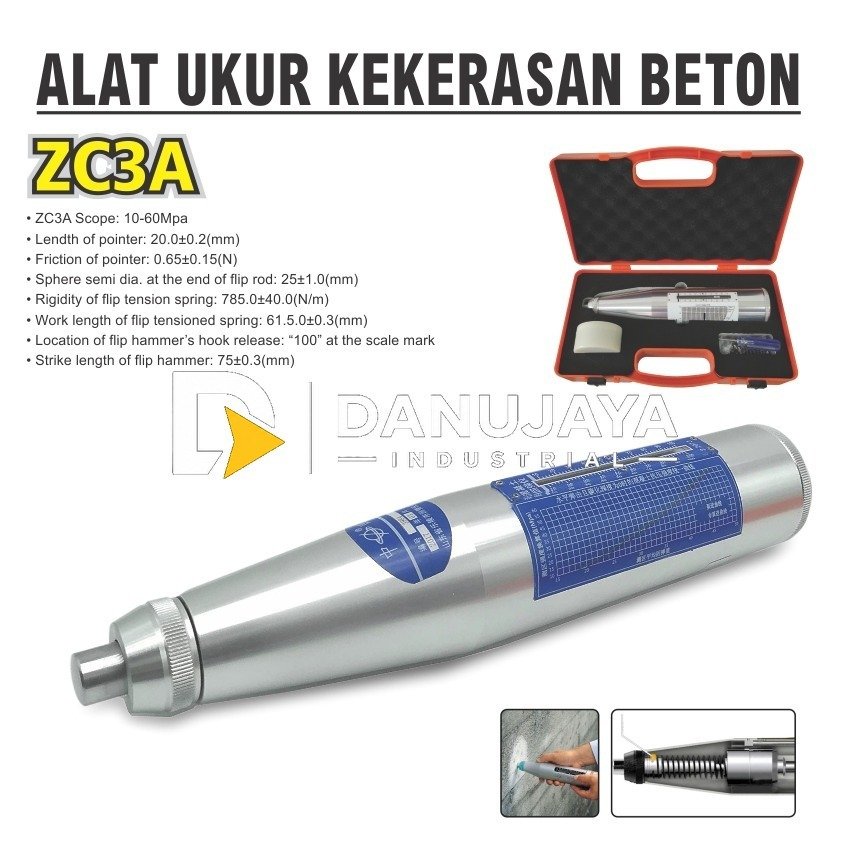 ALAT UKUR KEKERASAN BETON ZC3A / UJI BETON / CONCRETE REBOUND HAMMER