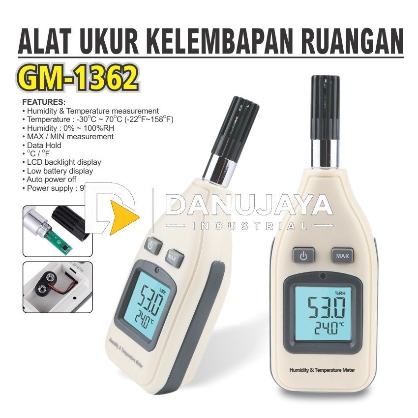 ALAT UKUR KELEMBAPAN RUANGAN GM-1362 MERK ALDO
