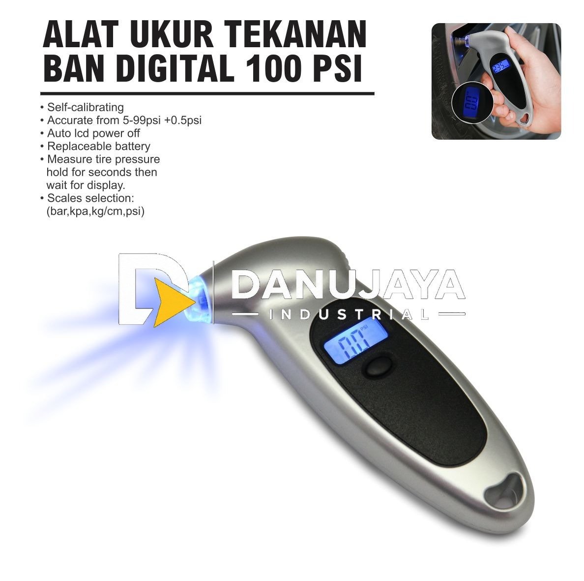 ALAT UKUR TEKANAN BAN 100 PSI DIGITAL MERK ALDO