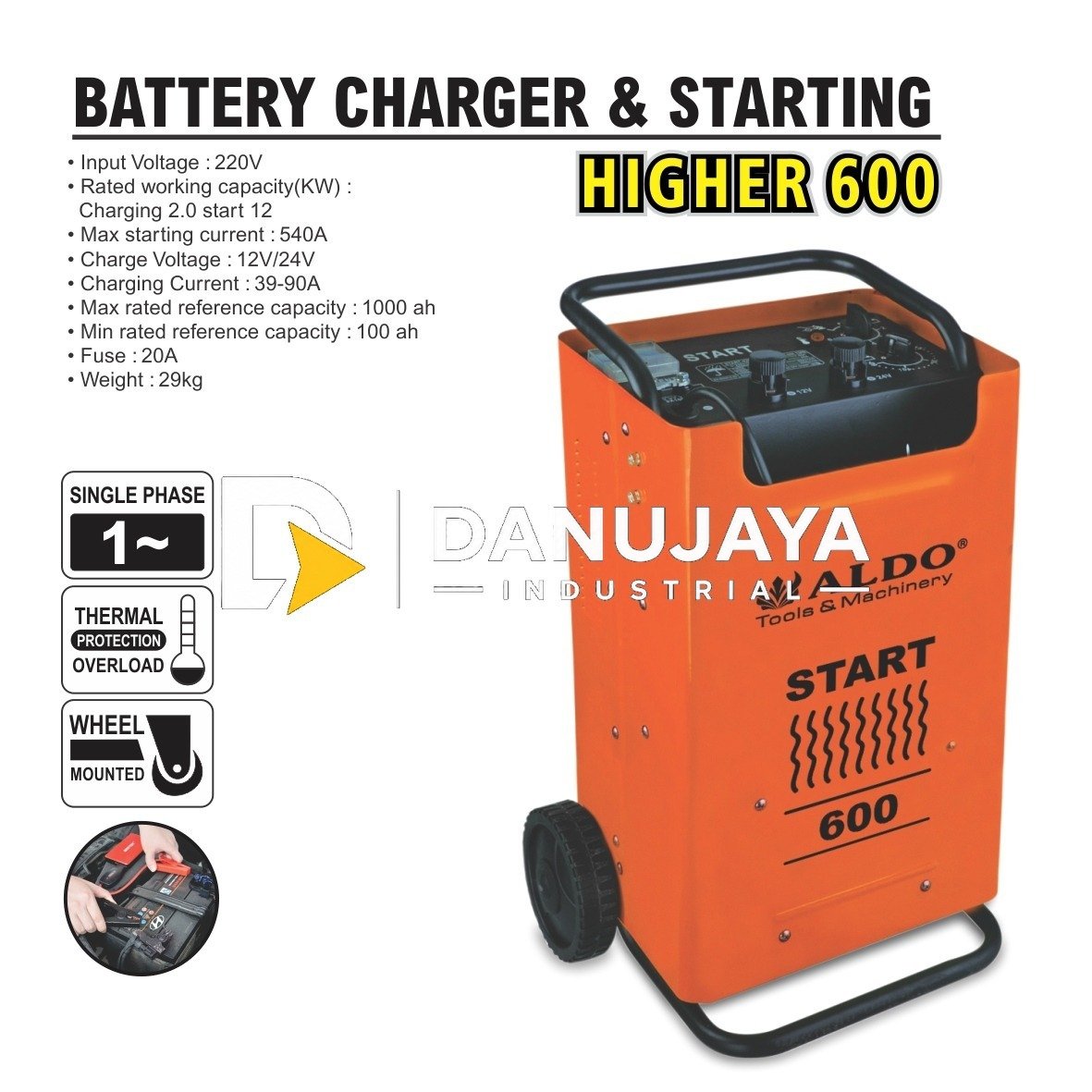BATTERY CHARGER + STARTING ALDO TYPE HIGHER-600