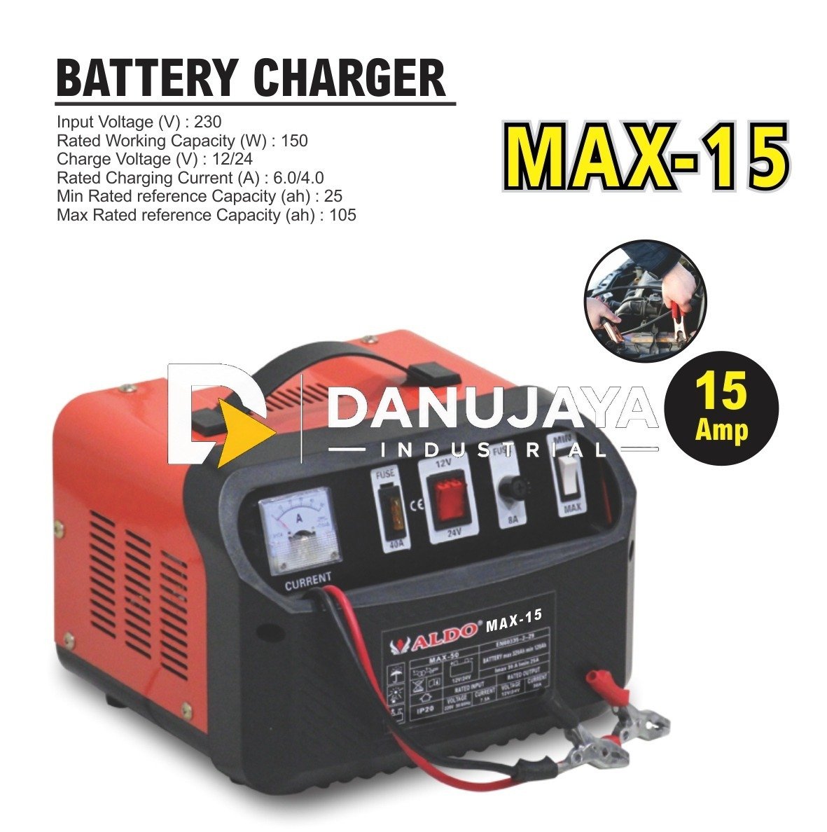 BATTERY CHARGER TYPE MAX / CHARGER ACCU / ALAT CAS AKI BASAH DAN KERING MERK ALDO