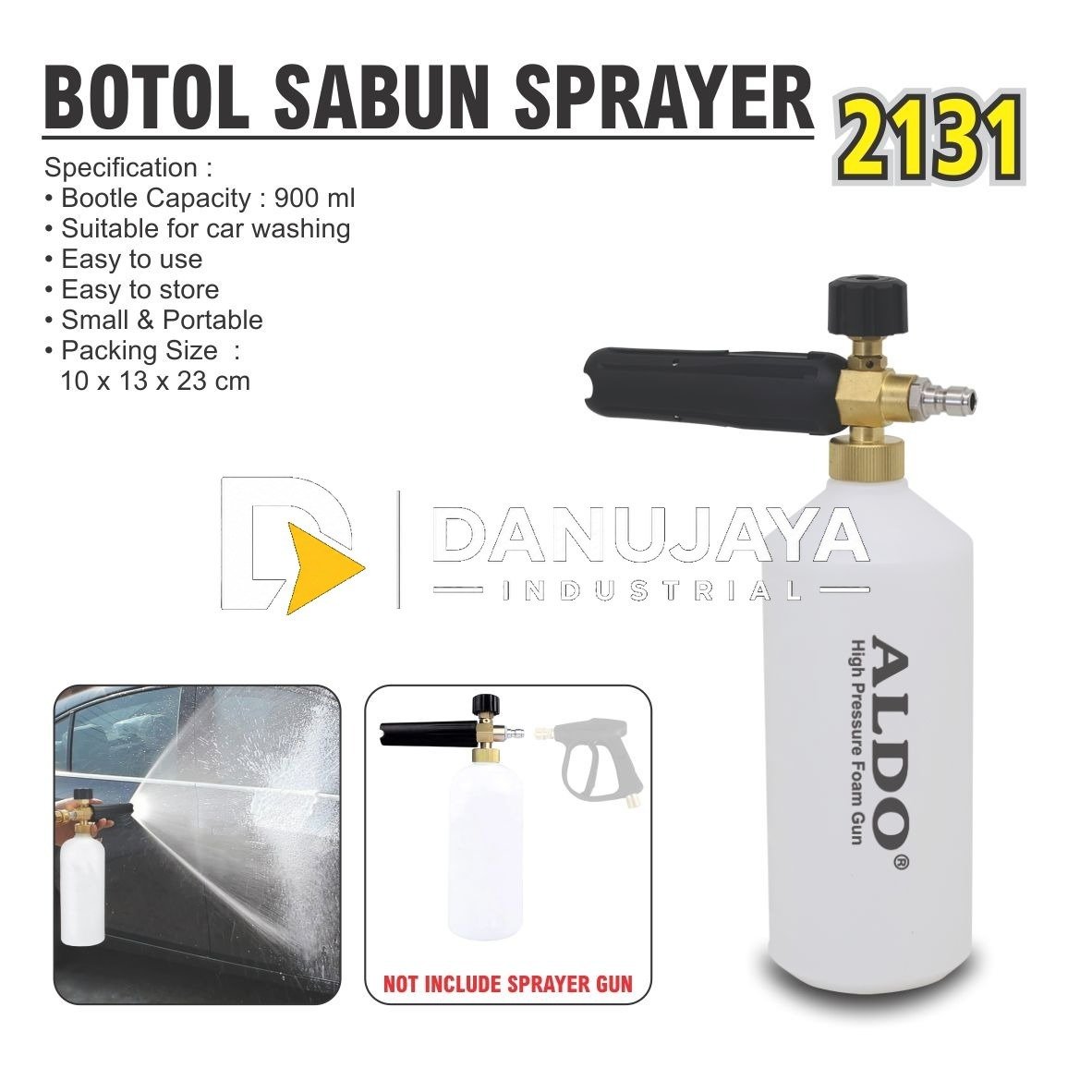 BOTOL SABUN SPRAYER 2131 / HIGH PRESSURE FOAM GUN / JET CLEANER TABUNG SNOW / TABUNG SALJU SABUN / BOTOL TABUNG SABUN SALJU CUCI MOBIL MOTOR MERK ALDO