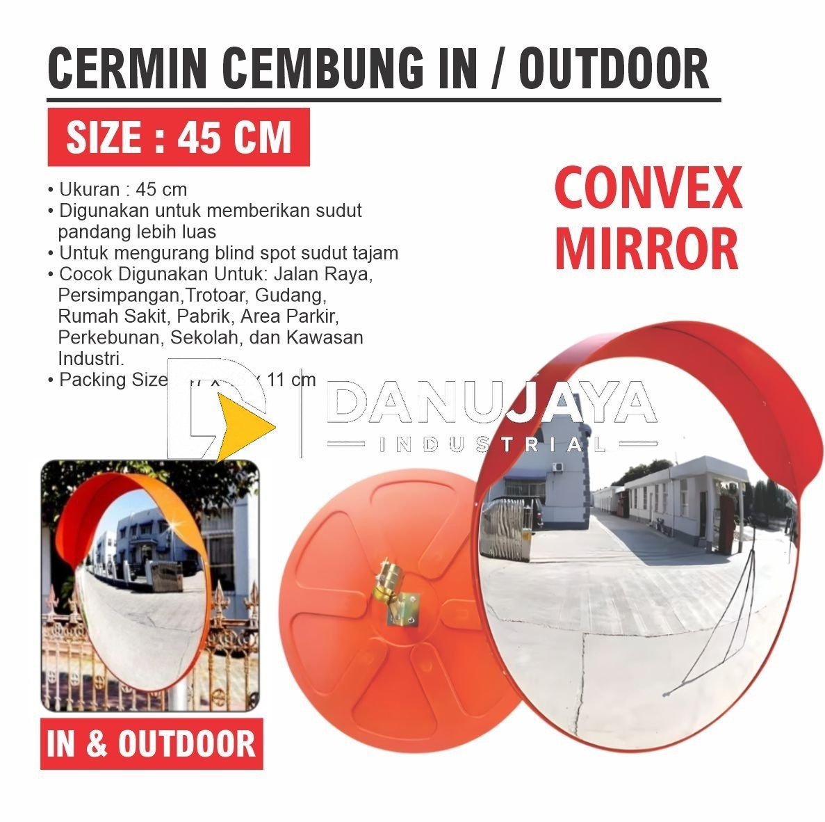 CERMIN CEMBUNG / CONVEX MIRROR / CERMIN CEMBUNG OUTDOOR INDOOR / CERMIN CEMBUNG JALAN / CERMIN CEMBUNG LALU LINTAS / KACA CERMIN CEMBUNG MERK ALDO