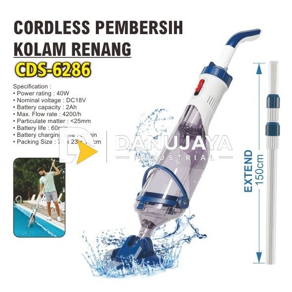CORDLESS PEMBERSIH KOLAM RENANG CDS-6286 / CORDLESS HANDHOLD POOL CLEANER / ALAT PEMBERSIH KOLAM RENANG MERK ALDO