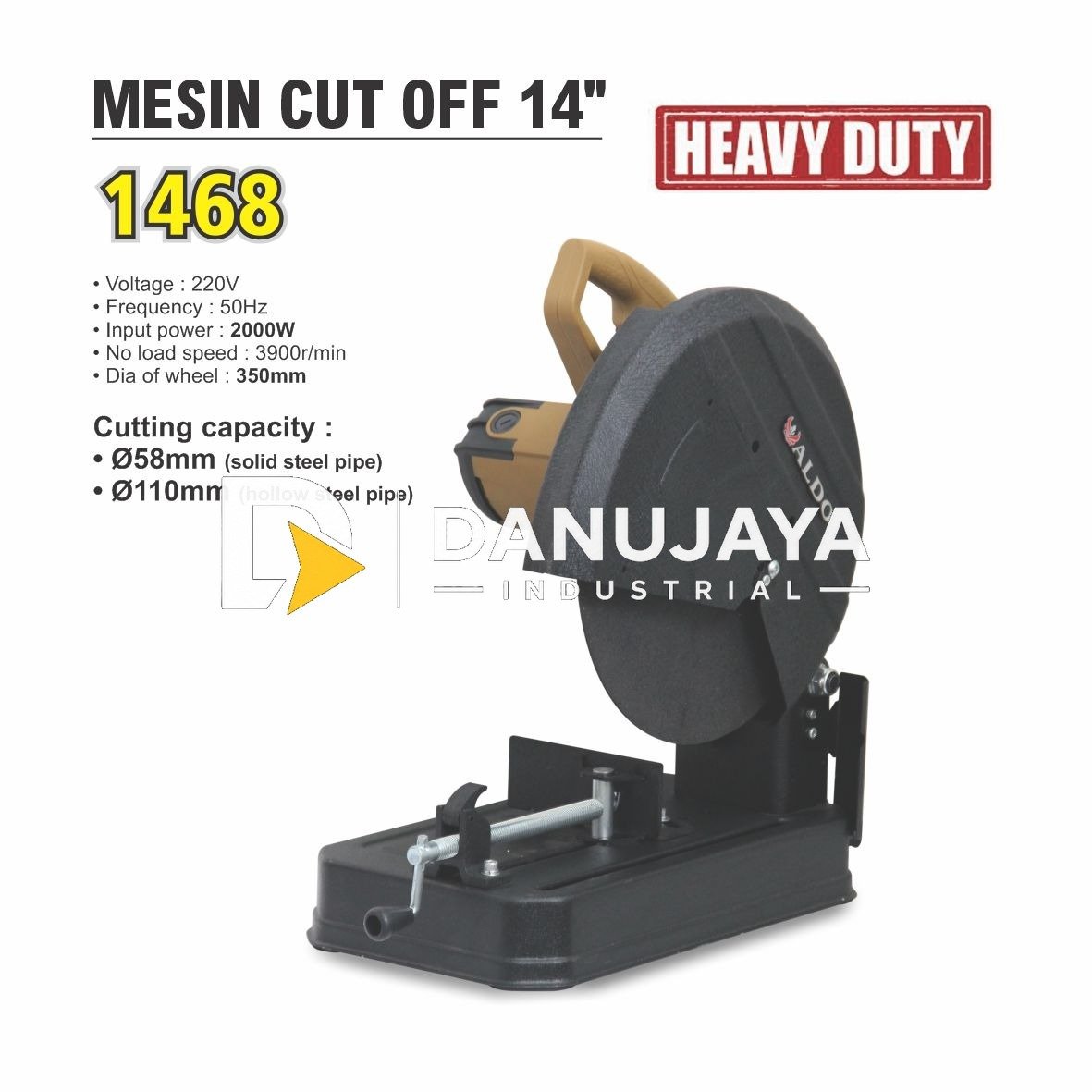 Cut off mesin potong besi 14" merk ALDO 1468 HEAVY DUTY