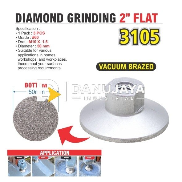 DIAMOND GRINDING FLAT BEVEL 2" DGB-3105 / MATA BEVEL GRANIT / MATA PINGGUL GRANIT / MATA GERINDA BEVEL / DIAMOND GRINDING FLAT 50 MM MERK ALDO