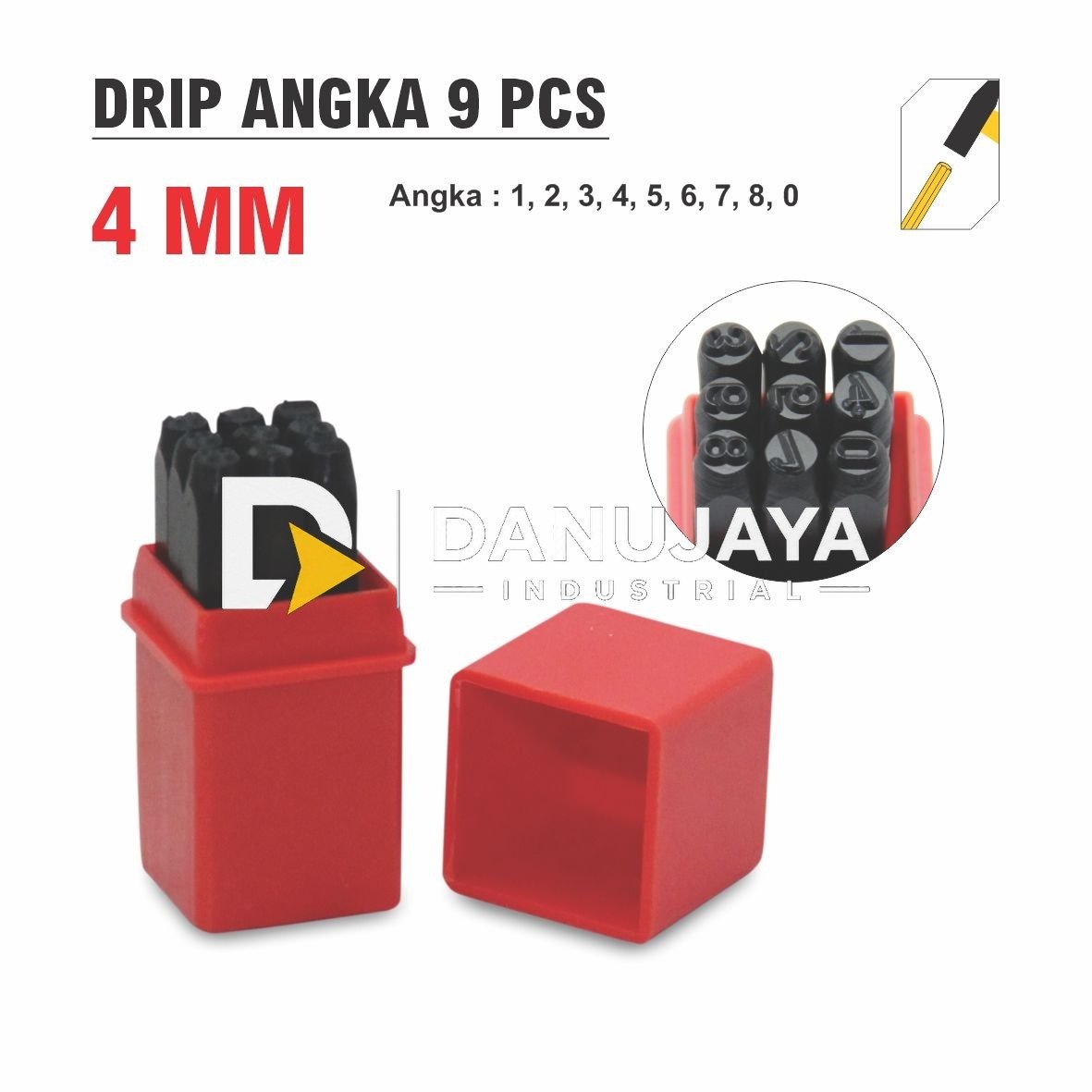 DRIP ANGKA 9 PCS - 6 MM / NUMBER PUNCH SET MERK ALDO