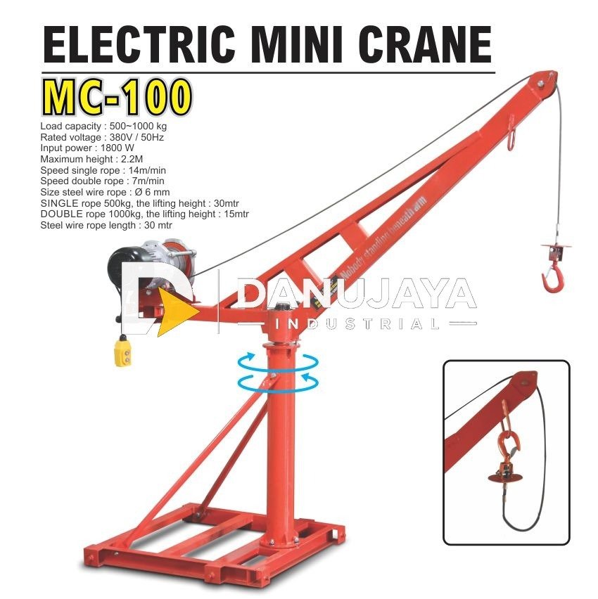 ELECTRIC MINI CRANE 1000 KG TYPE : MC- 100 MERK ALDO