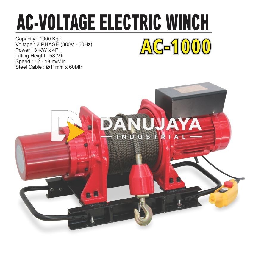 ELECTRIC WINCH 1000 KG AC-1000 3 PHASE ALDO