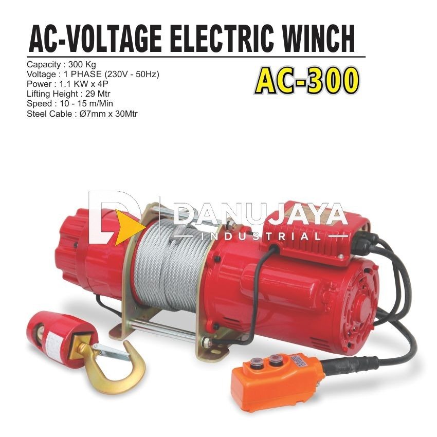 ELECTRIC WINCH 300 KG AC-300 1 PHASE ALDO