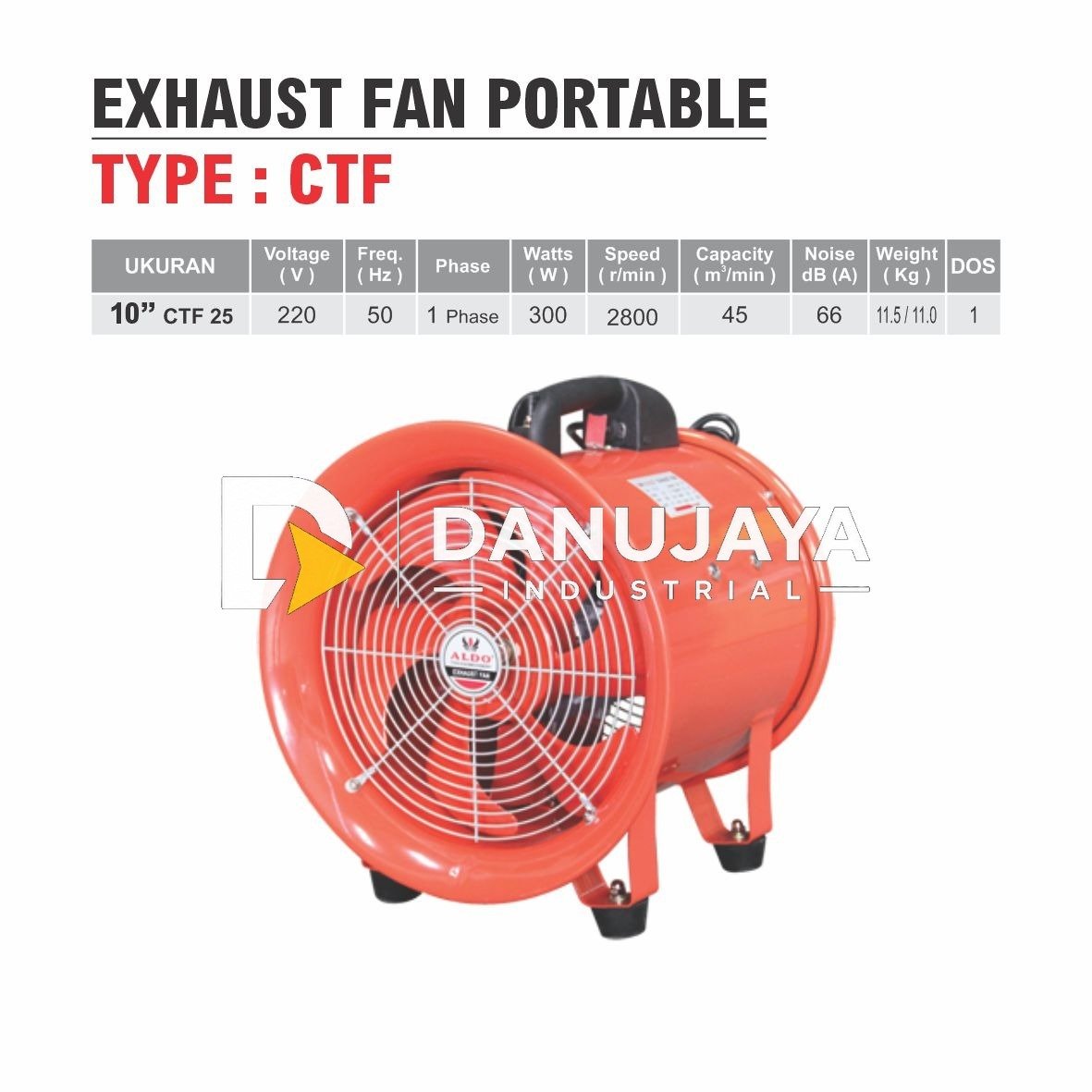 EXHAUST FAN PORTABLE / KIPAS BLOWER 10" CTF- 25 ALDO