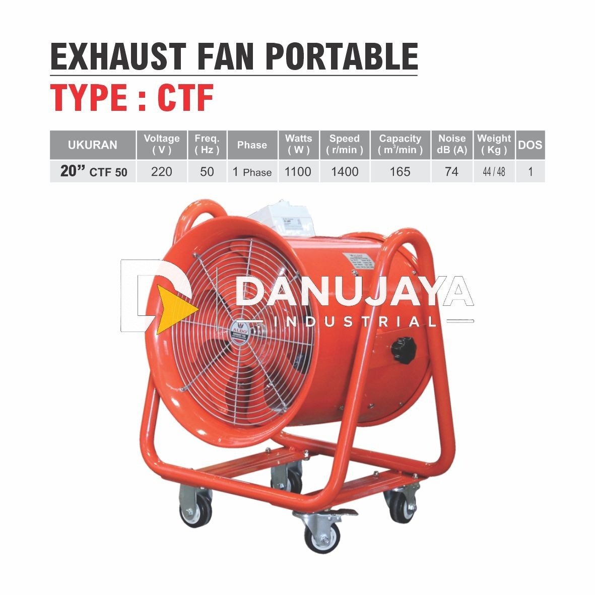 EXHAUST FAN PORTABLE / KIPAS BLOWER 20" (RODA) CTF-50 ALDO