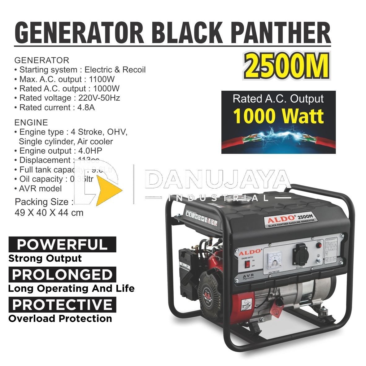 GENERATOR BLACK PANTHER 4500BM / GENSET 2800 WAT / GASOLINE GENERATOR MERK ALDO