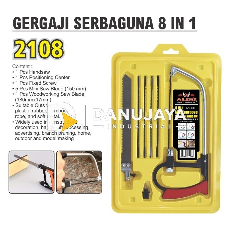 GERGAJI SERBAGUNA 8 IN 1 2108 / GERGAJI TANGAN SET / 8 IN 1 MULTIPURPOSE MAGIC HANDSAW /GERGAJI KERAJINAN MULTIFUNGSI MERK ALDO