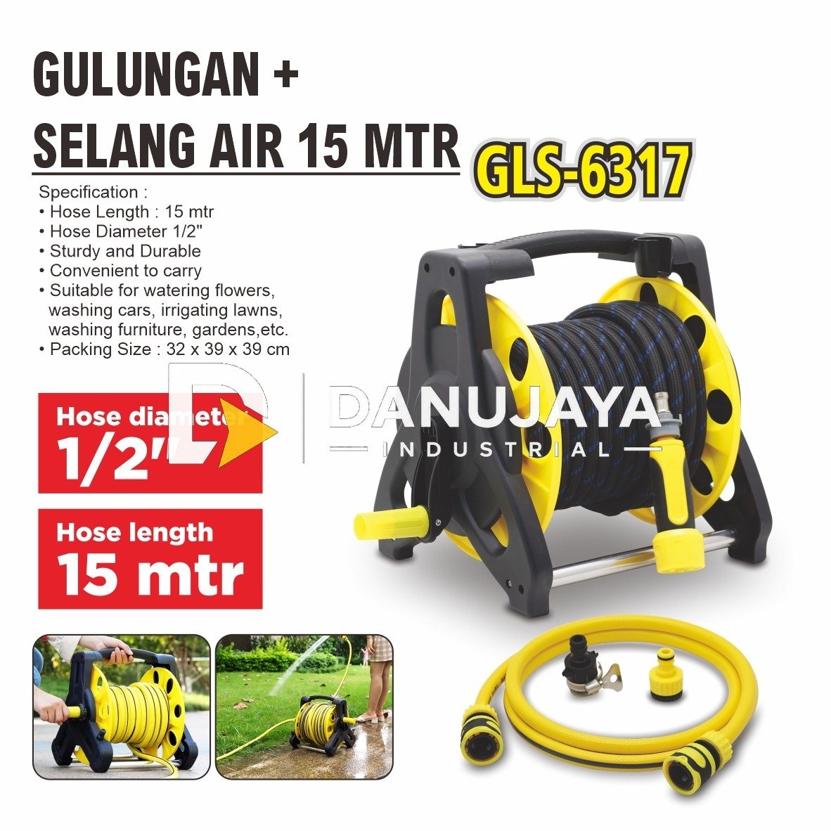 GULUNGAN SELANG TAMAN + SELANG 15 MTR MERK ALDO