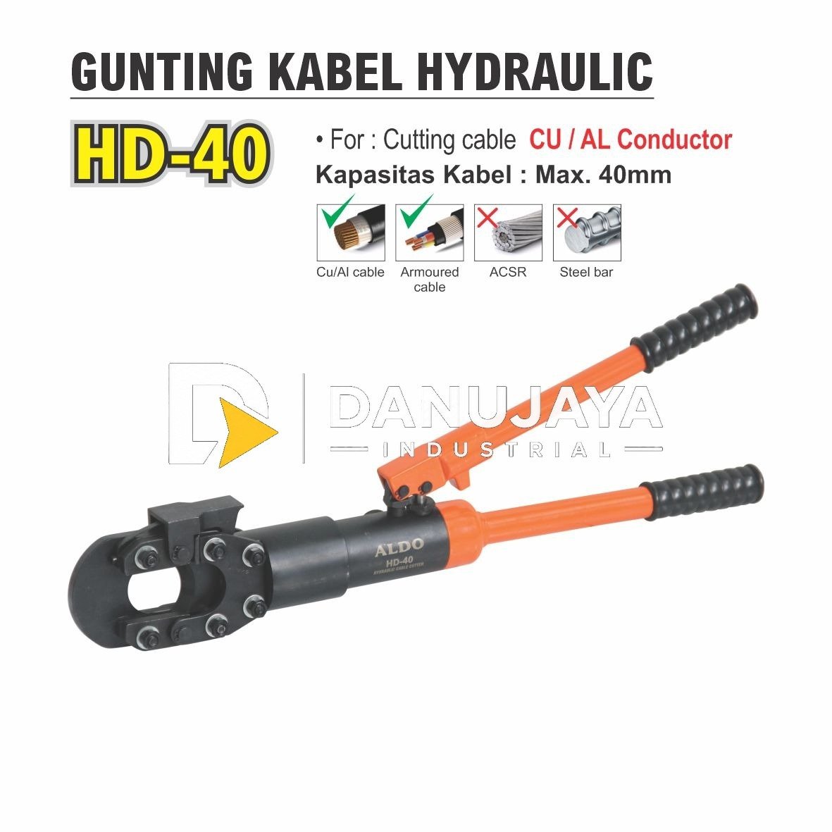 GUNTING KABEL HYDRAULIC HD-40 / HYDRAULIC CABLE CUTTER MERK ALDO