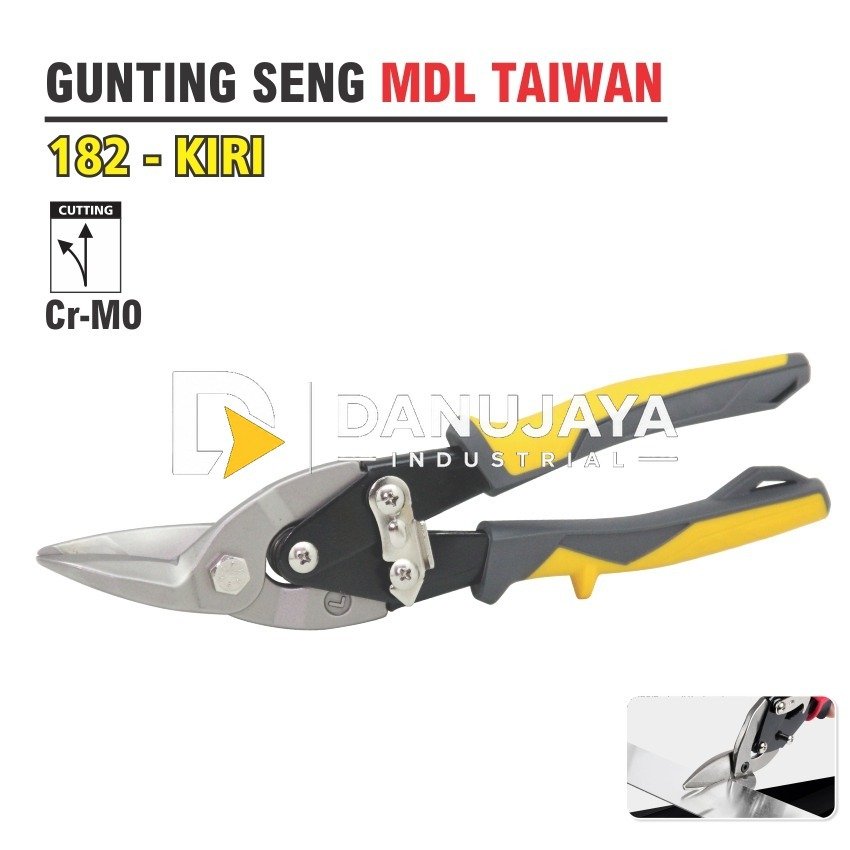 GUNTING SENG MODEL TAIWAN KIRI 182 / GUNTING BAJA RINGAN ALDO