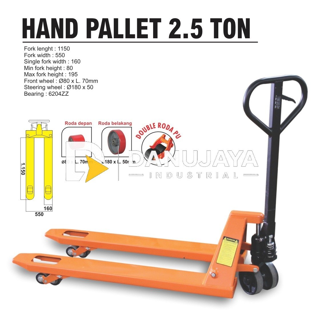 HAND PALLET 3 TON MERK ALDO