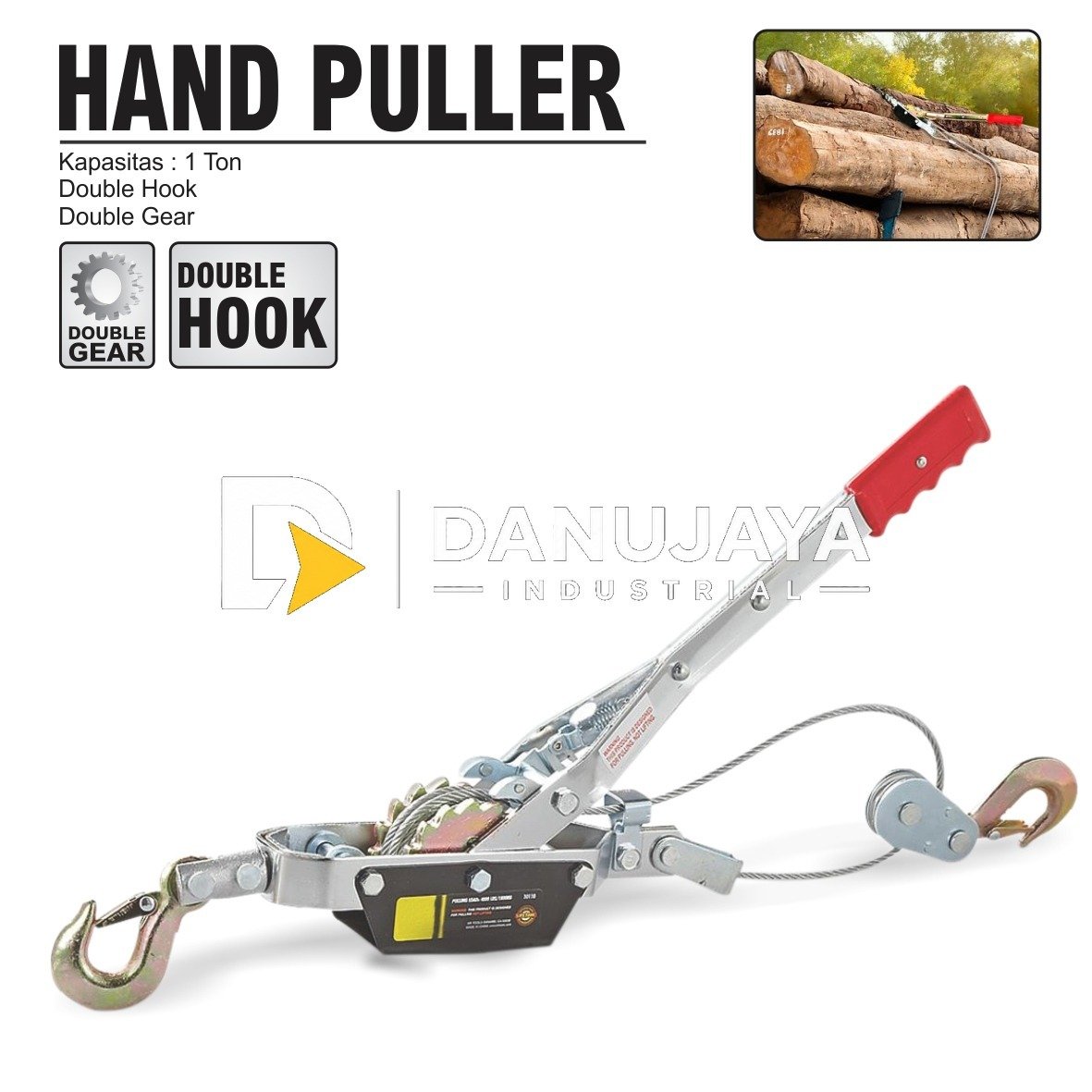 HAND PULLER 1 TON DOUBLE GEAR DOUBLE HOOK / KATROL SLING 1 TON MERK ALDO