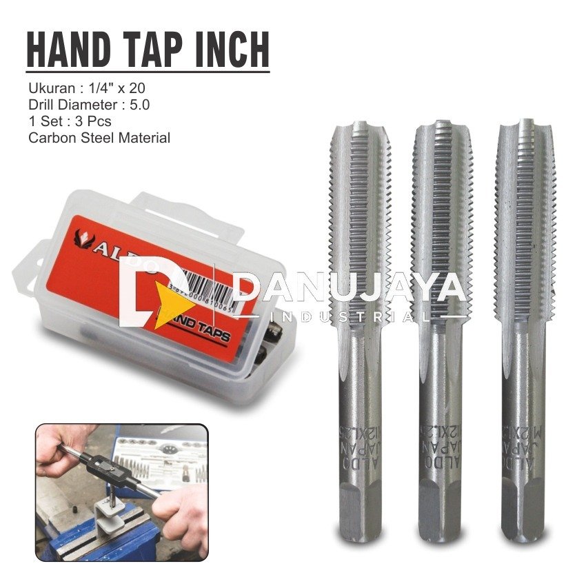 HAND TAP INCH / ALAT PEMBUAT / PELUBANG DRAT ULIR MERK ALDO