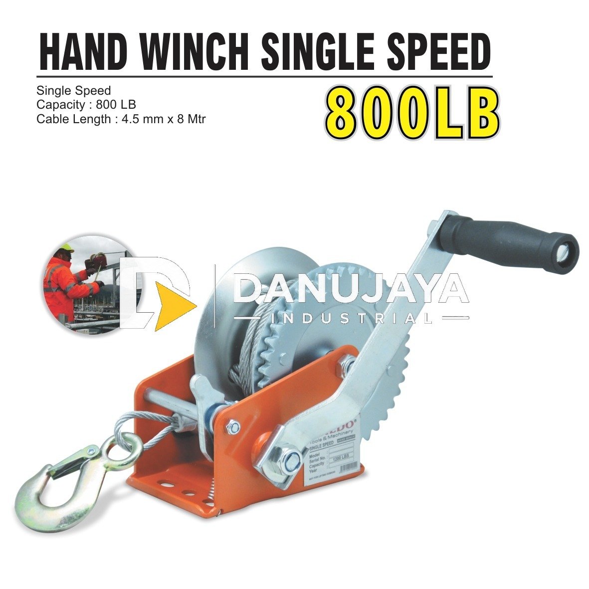 HAND WINCH WEBBING 1 SPEED / KATROL MANUAL / KEREKAN /ALAT KATROL DEREK MERK ALDO