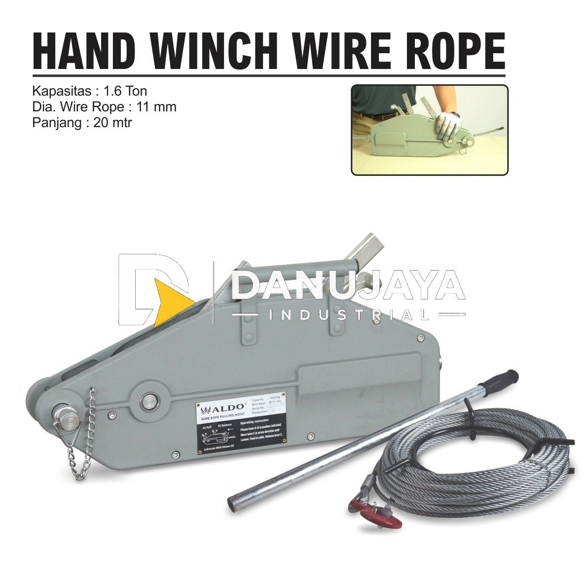 HAND WINCH WIRE ROPE / WIRE ROPE PULLING HOIST /GRIP PULLER WINCH ALDO
