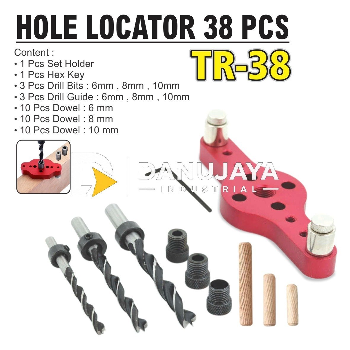 HOLE LOCATOR / ALAT PENANDA TITIK BOR CENTER 38 PCS TYPE : TR- 38 ALDO