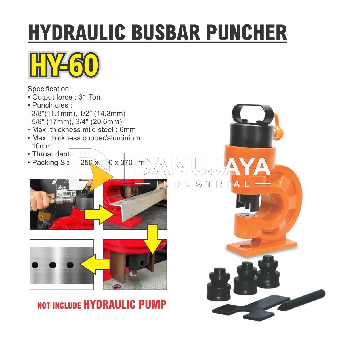 HYDARULIC BUSBAR PUNCHER HY-60 / ALAT PELUBANG HIDROLIK / PELUBANG HYDRAULIC BUSBAR PUNCH / ALAT PEMBUAT LUBANG BUSBAR HYDRAULIC MERK ALDO
