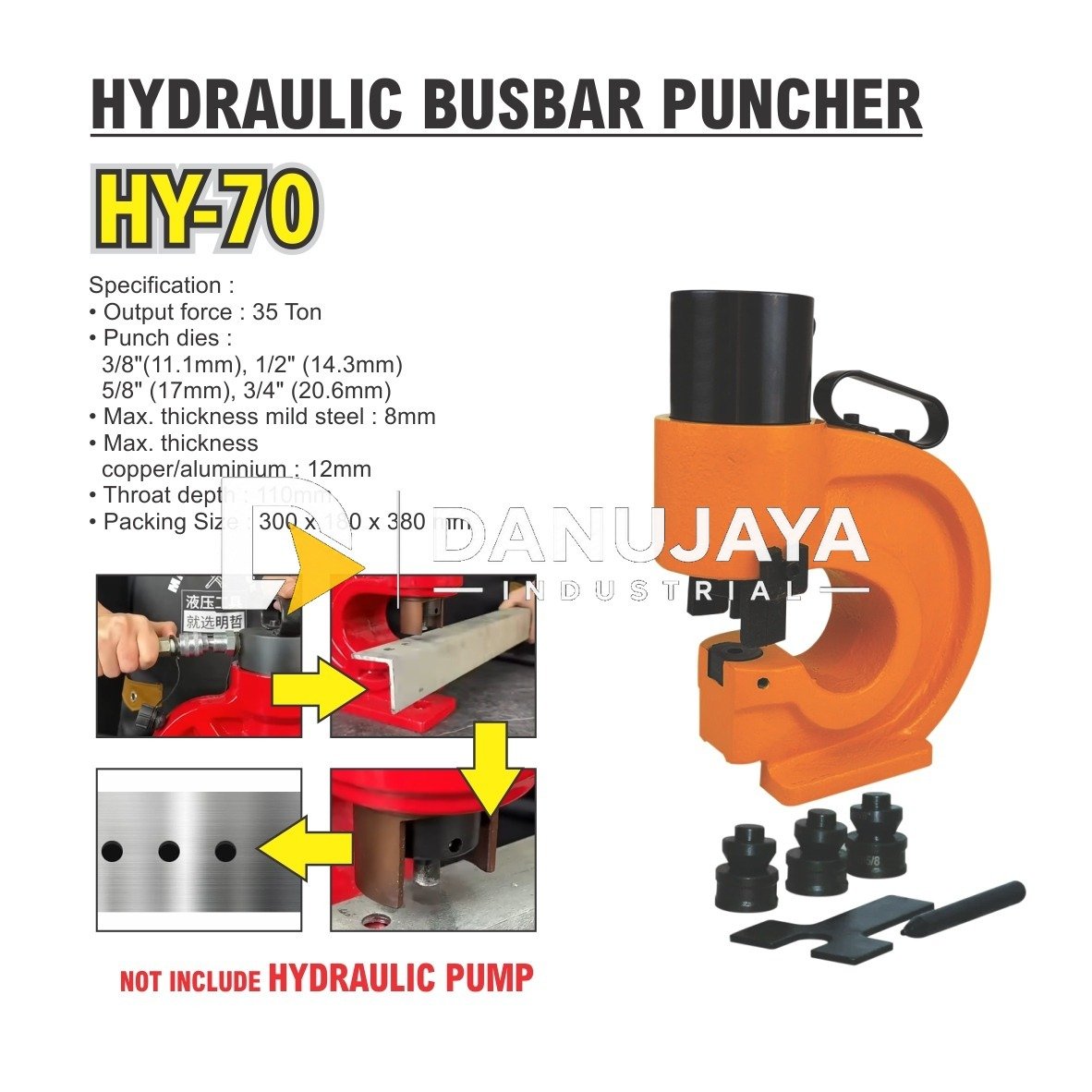 HYDARULIC BUSBAR PUNCHER HY-70 / ALAT PELUBANG HIDROLIK / PELUBANG HYDRAULIC BUSBAR PUNCH / ALAT PEMBUAT LUBANG BUSBAR HYDRAULIC MERK ALDO