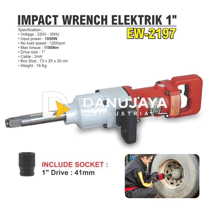 IMPACT WRENCH ELEKTRIK 1" EW-2197 / MESIN PEMBUKA BAUT LISTRIK ALDO