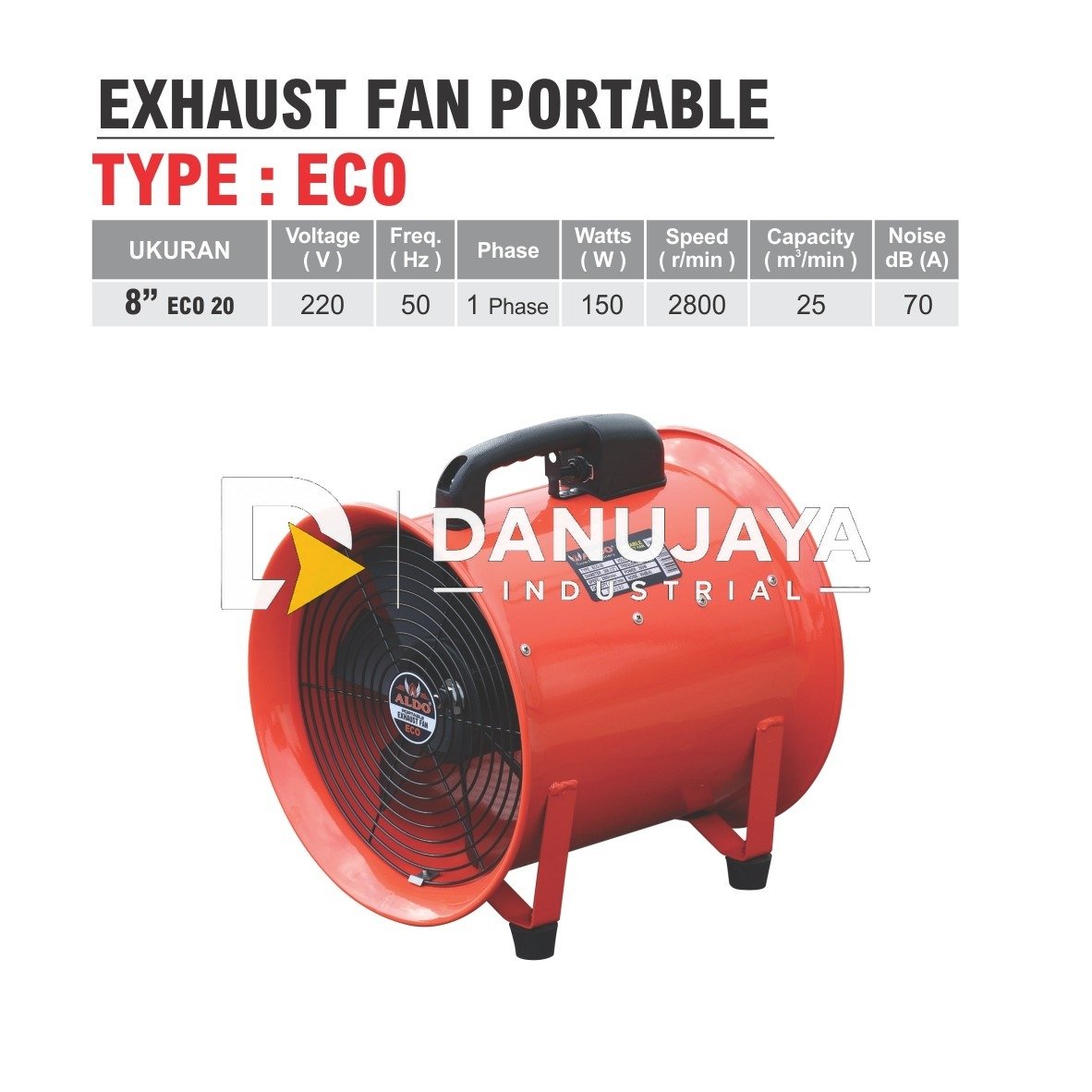 INDUSTRIAL EXHAUST FAN PORTABLE TYPE - ECO / BLOWER INDUSTRI / KIPAS HISAP VENTILASI PORTABLE MERK ALDO