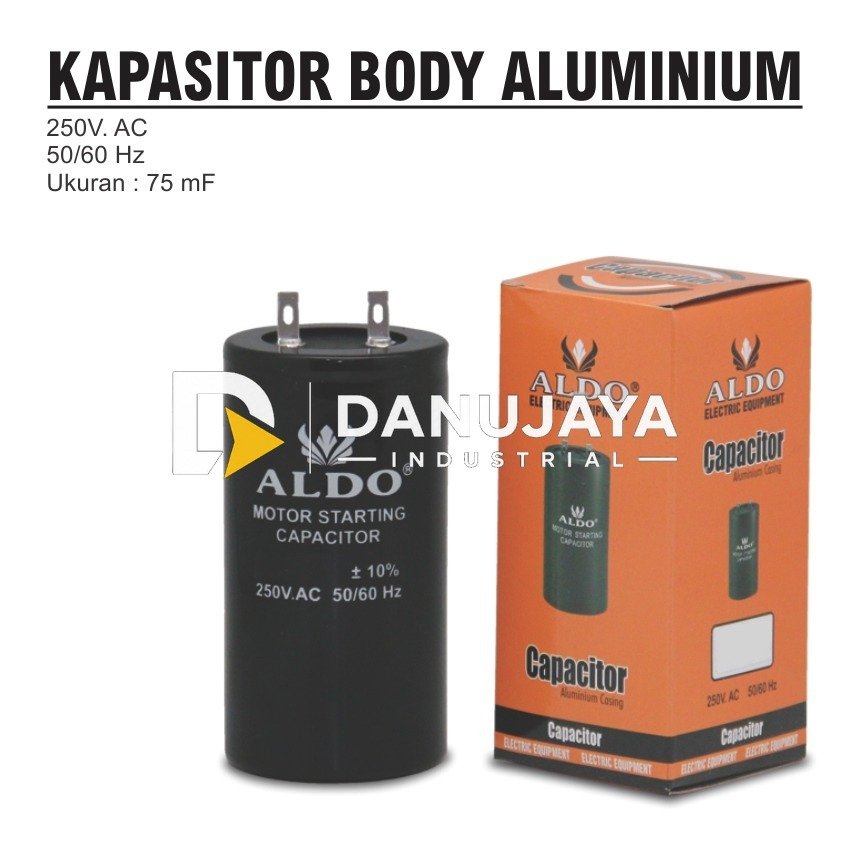 KAPASITOR STARTING BODY ALUMINIUM / STARTING CAPACITOR MOTOR / CAPACITOR START MERK ALDO