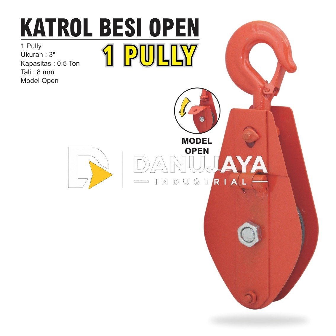 KATROL BESI ORANGE OPEN 2 PULLEY MERK ALDO