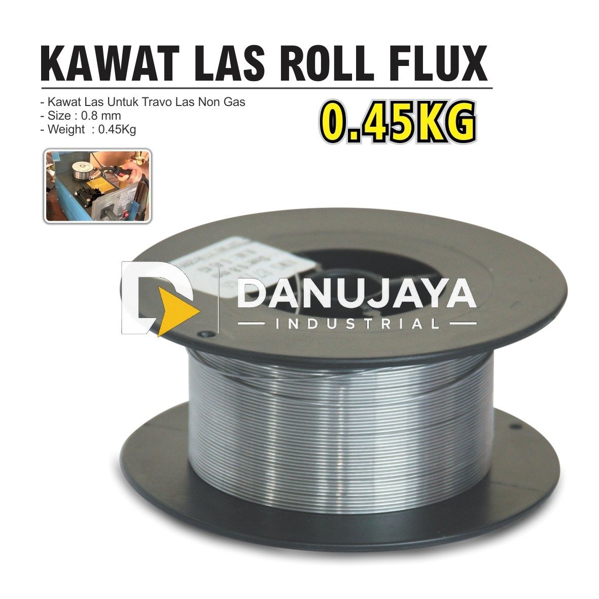 KAWAT LAS FLUX STEEL / MIG WELDING FLUX WIRE / KAWAT LAS ROLL MIG FLUX / KAWAT LAS ROLL 0.8 MIG FLUX MERK ALDO