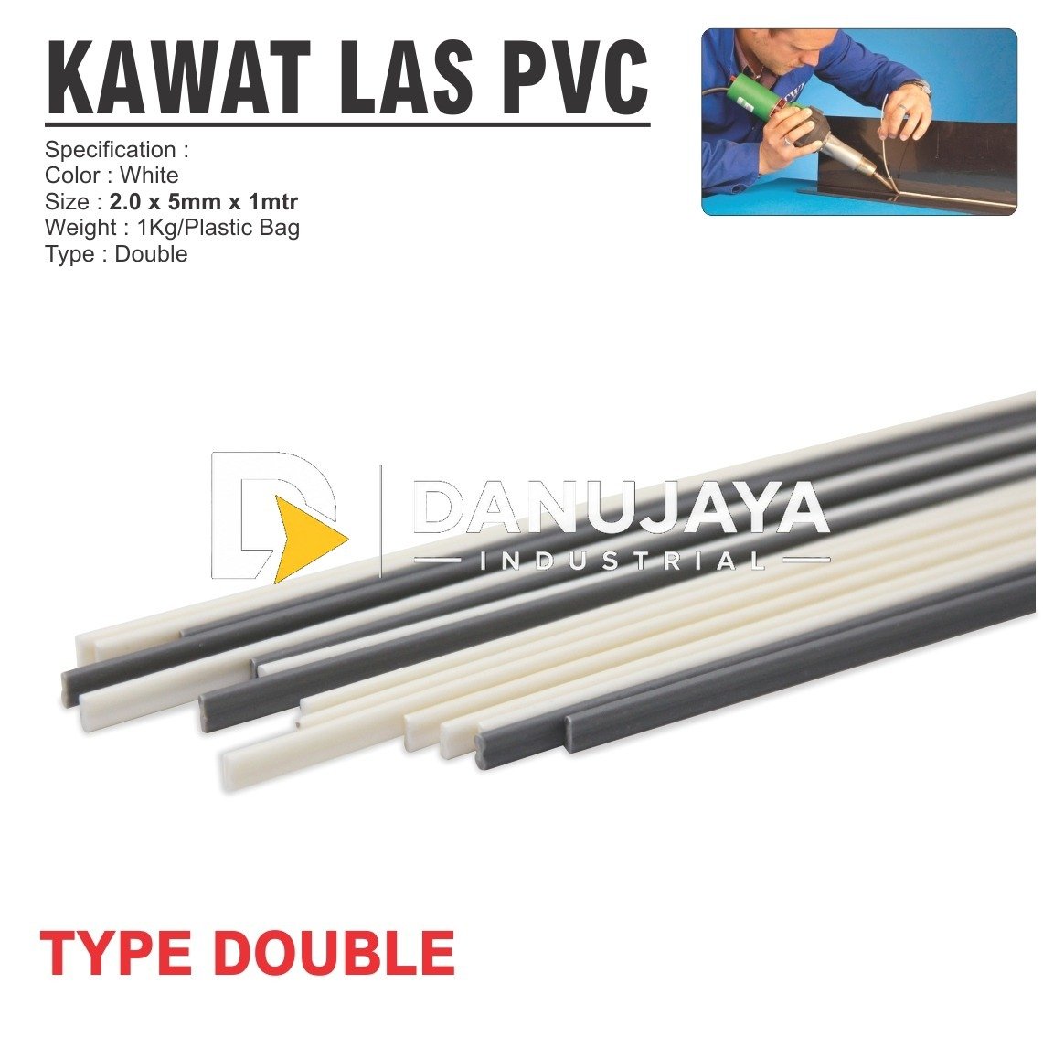 KAWAT LAS PVC DOUBLE / PLASTIC WELDING ROD/ BATANG LAS PLASTIK ALDO