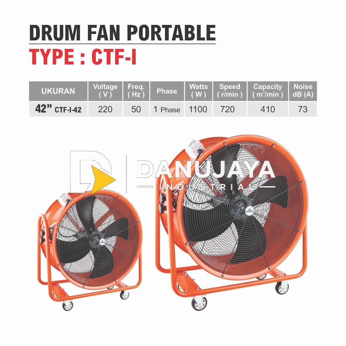 KIPAS TABUNG INDUSTRI / INDUSTRIAL DRUM FAN 42" TYPE : CTF-I 42 ALDO