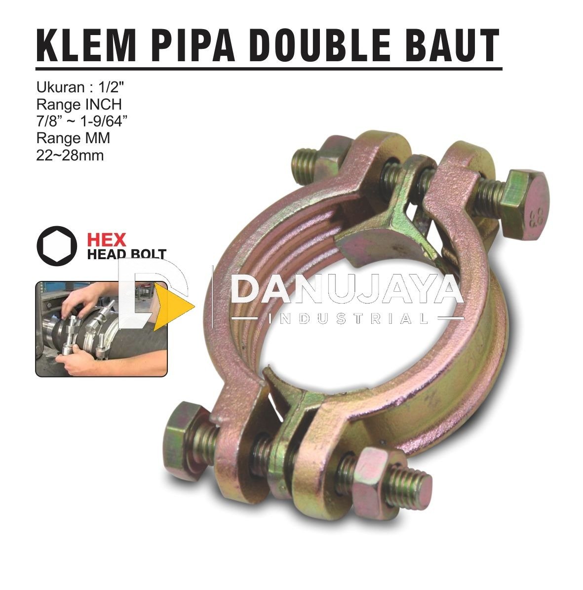 KLEM PIPA DOUBLE BAUT 1-1/4" MERK ALDO