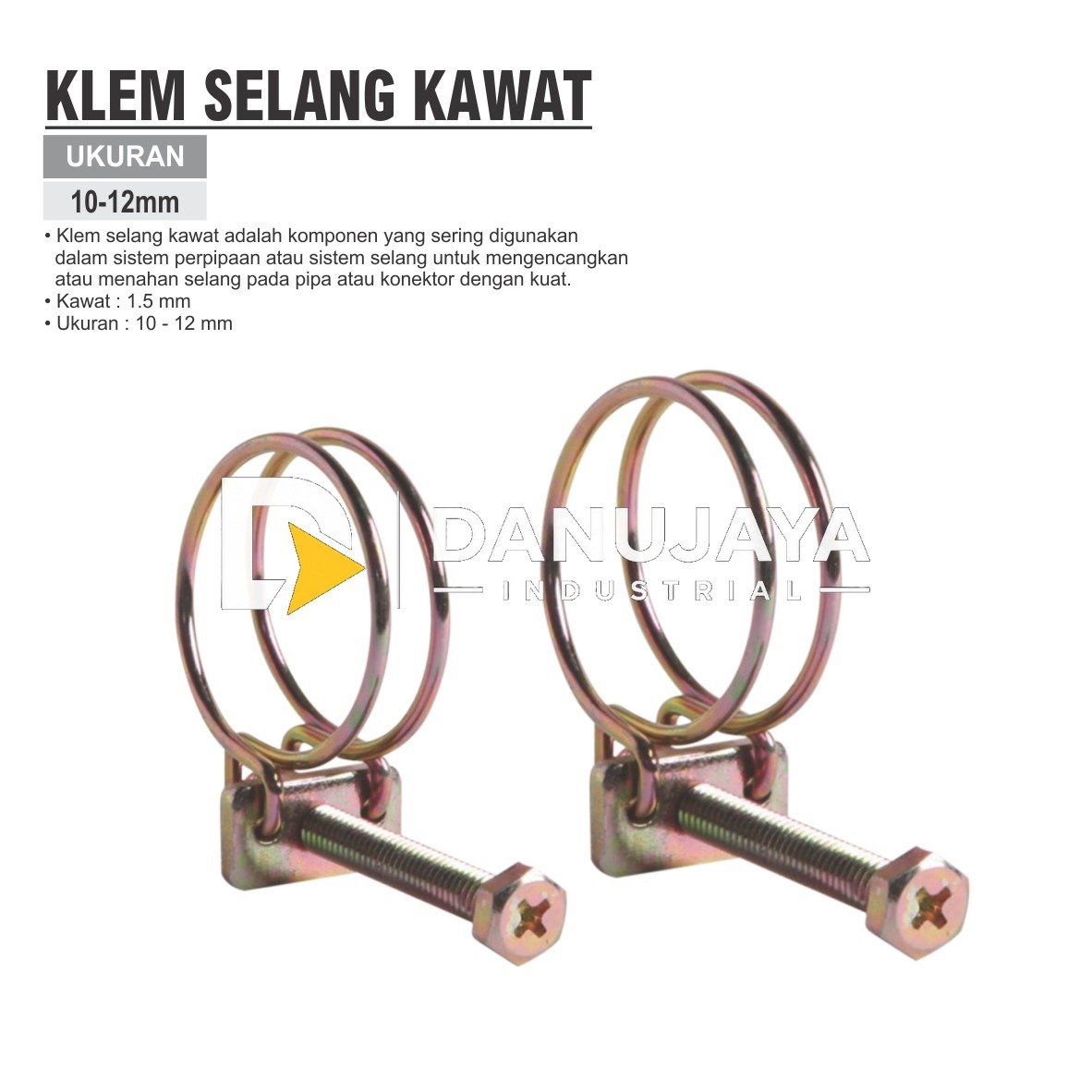 KLEM SELANG KAWAT Ukuran 10 - 12 MM , 13 - 16 MM , 15 - 18 MM , 22 - 25 MM , 26 - 29 MM / DOUBLE WIRE HOUSE CLAMP MERK ALDO