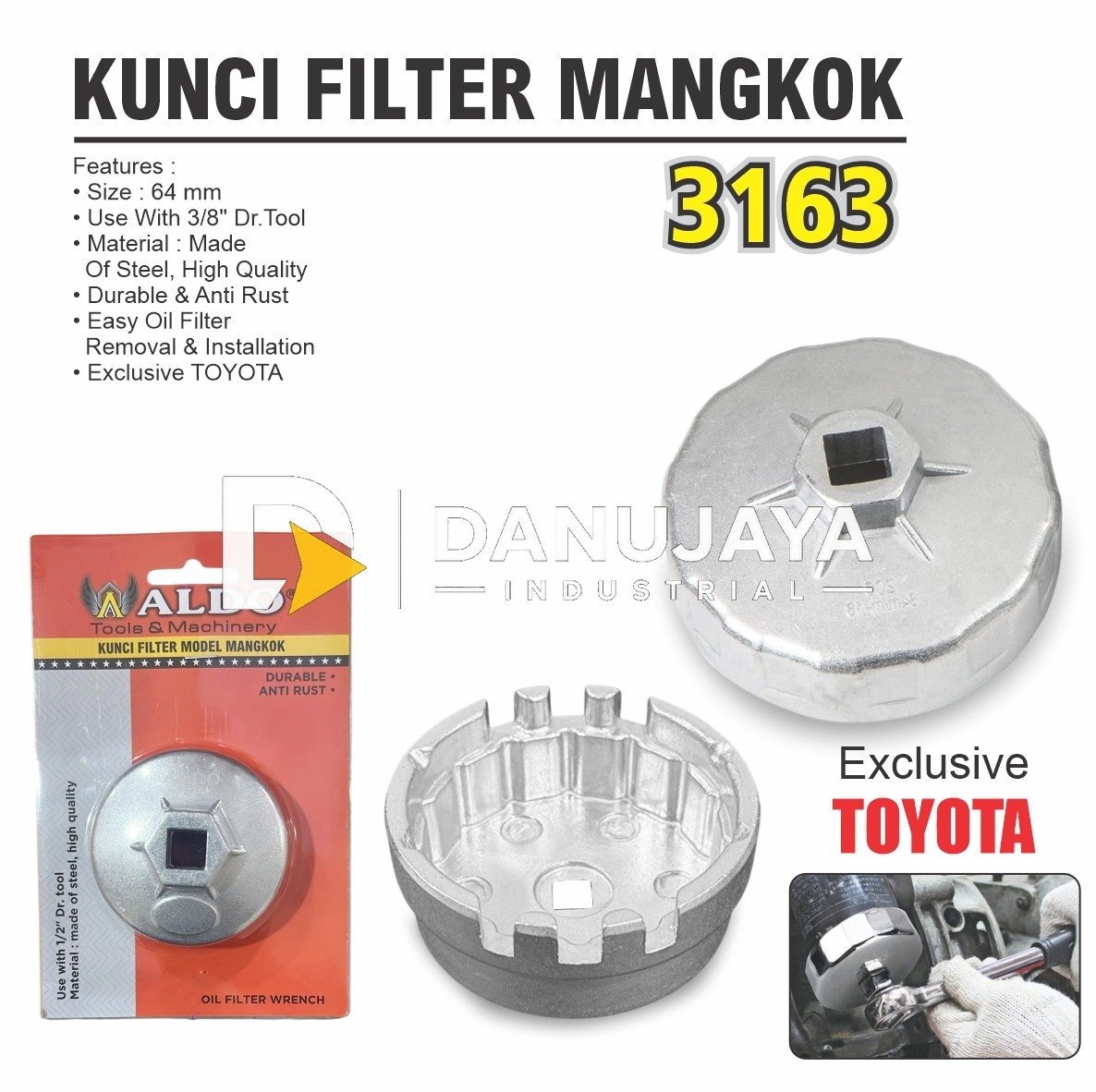 KUNCI FILTER MANGKOK / KUNCI FILTER OLI MANGKOK / OIL FILTER WRENCH / KUNCI PEMBUKA OLI MERK ALDO