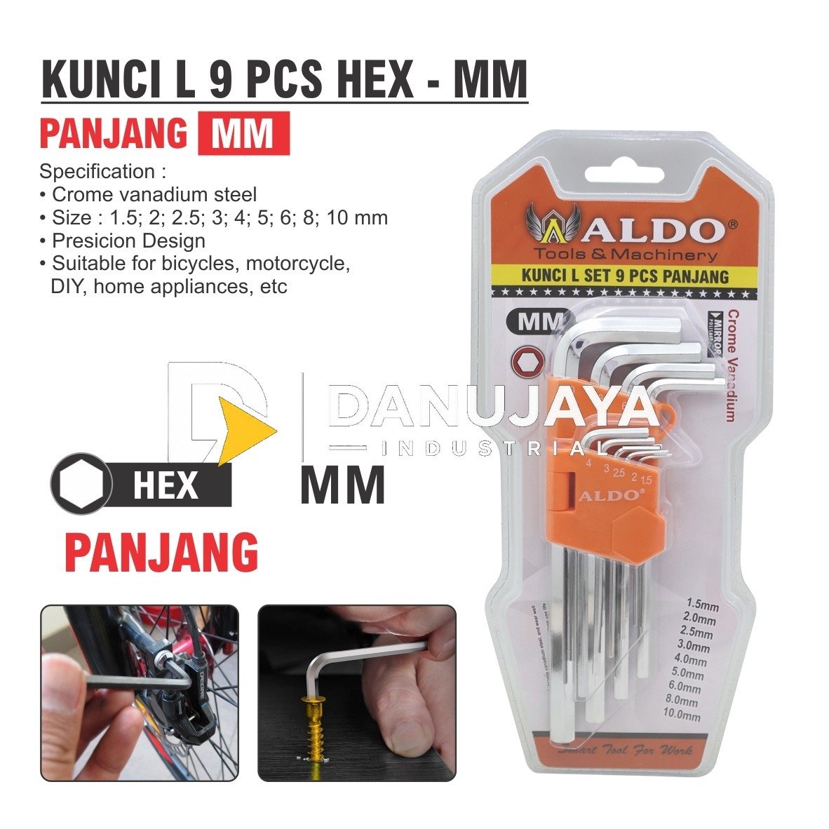 KUNCI L BINTANG EXTRA PANJANG MERK ALDO