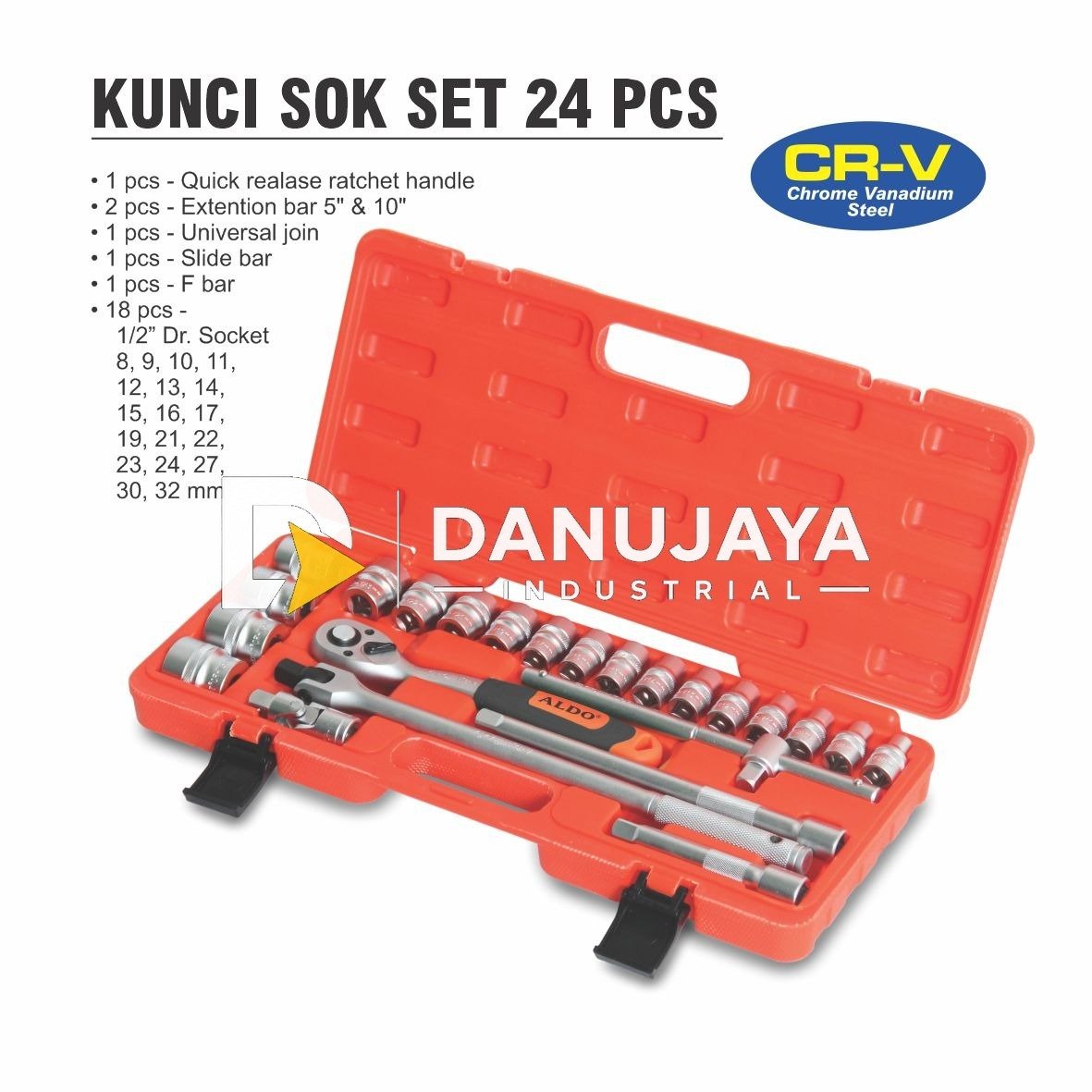 KUNCI SOCK SET 24 PCS / SOK SET / SOCKET WRENCH SET ALDO