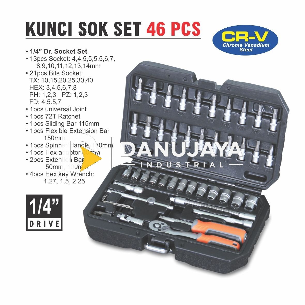 KUNCI SOCK SET 46 PCS / SHOCK SET / SOCKET SET / HAND SHOCK SET ALDO