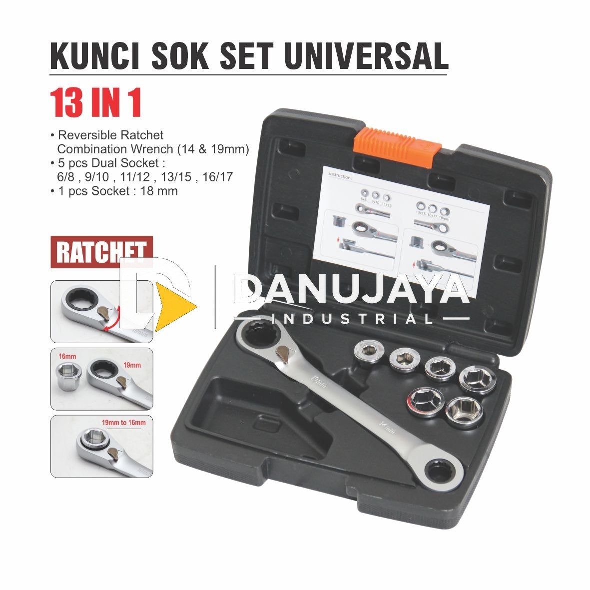 KUNCI SOCK SET UNIVERSAL 13 IN 1/ SHOCK SET / SOCKET SET ALDO