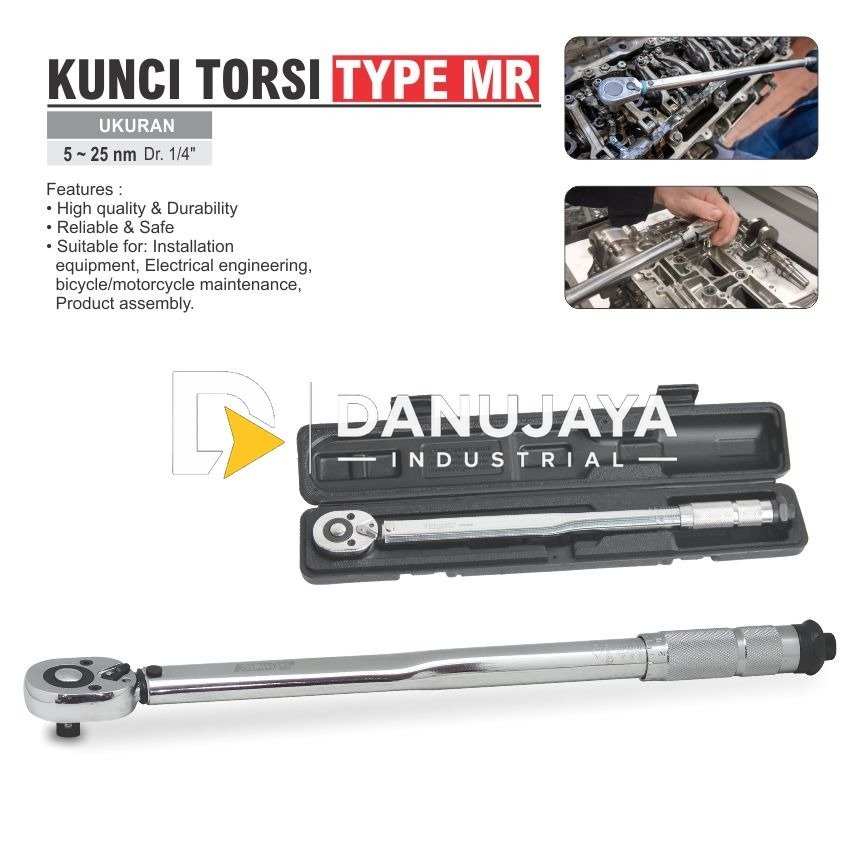 KUNCI TORSI TYPE : MR / ADJUSTABLE TORQUE WRENCH / KUNCI MOMEN / KUNCI SHOCK / KUNCI SOK MOMEN MERK ALDO