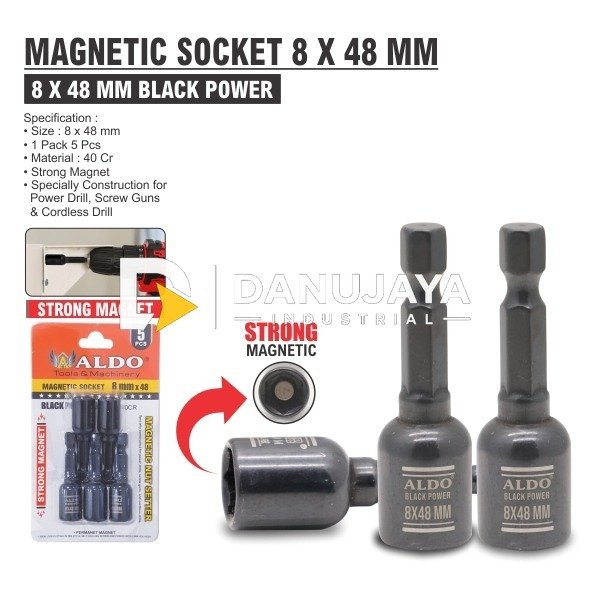 MAGNETIC SOCKET BLACK POWER / MAGNETIC NUT SETTER / MATA BOR ROOFING / MATA ROOFING MERK ALDO